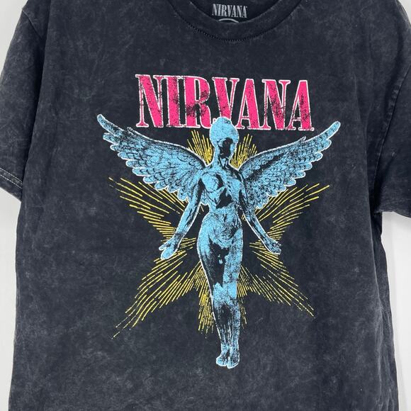 Nirvana In Utero Black Acid Wash Graphic Band Tee Large NWOT - Picture 7 of 7
